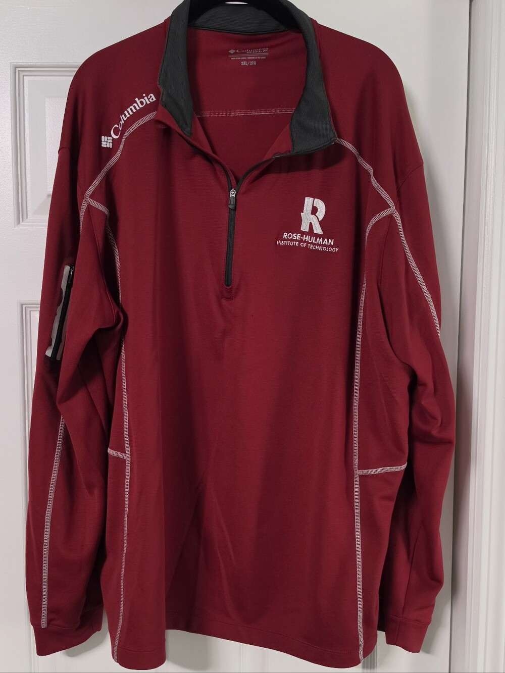 Columbia Maroon Quarter-Zip Pullover with Rose-Hulman Logo, 2X